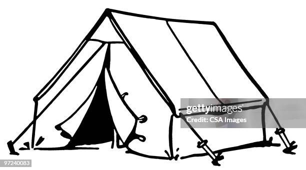 tent - camping stock-grafiken, -clipart, -cartoons und -symbole