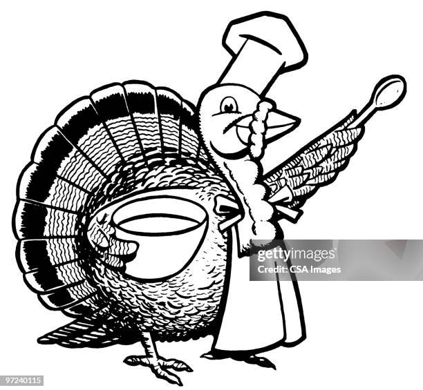 turkey - chef stock illustrations