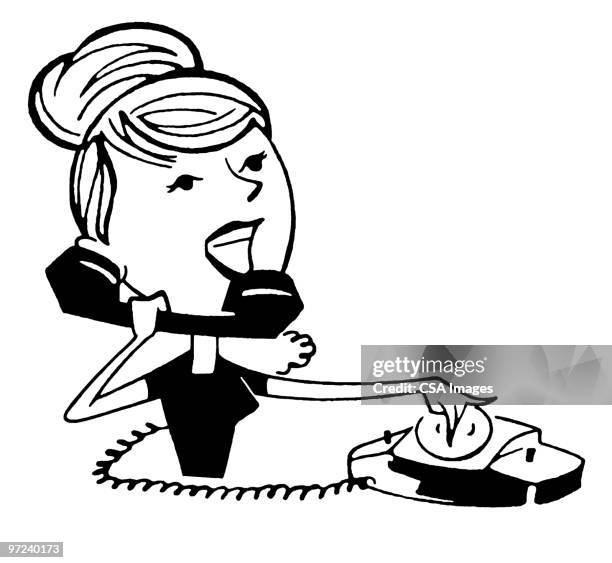 woman on phone - concentration stock illustrations