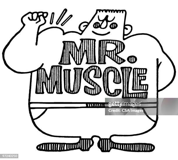 mr. muscle - strongman stock illustrations