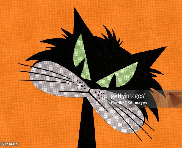 black cat - verärgert stock-grafiken, -clipart, -cartoons und -symbole