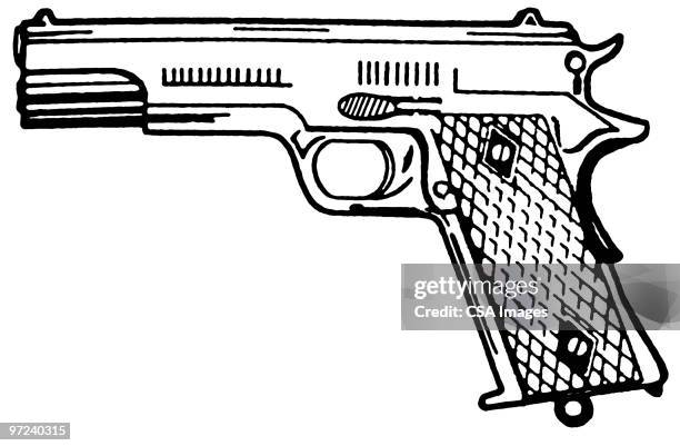 ilustrações de stock, clip art, desenhos animados e ícones de gun - pistola