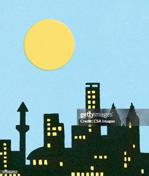 city at night - city night stock illustrations