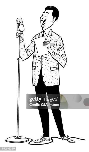 singer - singing microphone stock illustrations