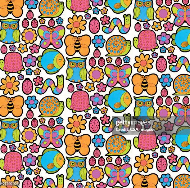 mod pattern - ladybird stock illustrations