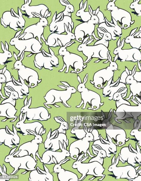 rabbits - happy easter bunny stock illustrations