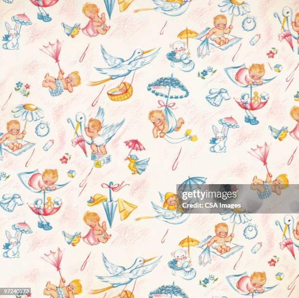 abstract pattern - baby white background stock illustrations