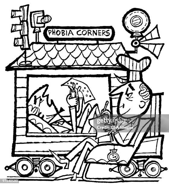phobia corners - rail engineer stock illustrations