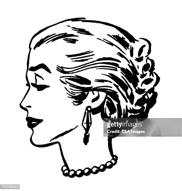 woman's profile - bittersweet stock illustrations