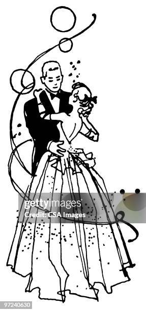 dancers - wedding dance stock illustrations