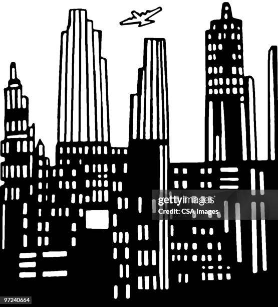 skyscrapers - heavy stock illustrations