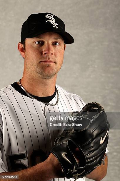 John Danks of the Chicago White Sox poses during photo media day at the White Sox spring training complex on February 28, 2010 in Glendale, Arizona.
