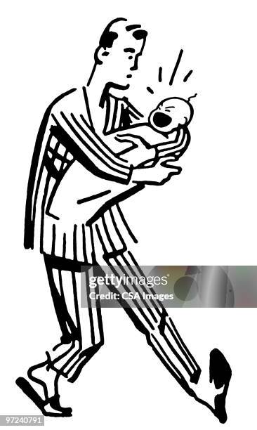 crying baby - dad yelling stock illustrations