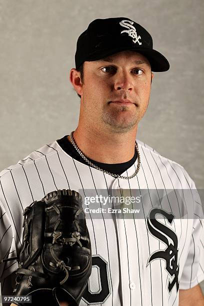 John Danks of the Chicago White Sox poses during photo media day at the White Sox spring training complex on February 28, 2010 in Glendale, Arizona.