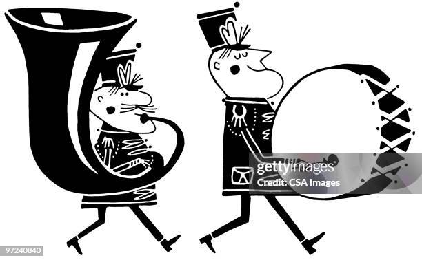 ilustrações de stock, clip art, desenhos animados e ícones de marching band - tuba