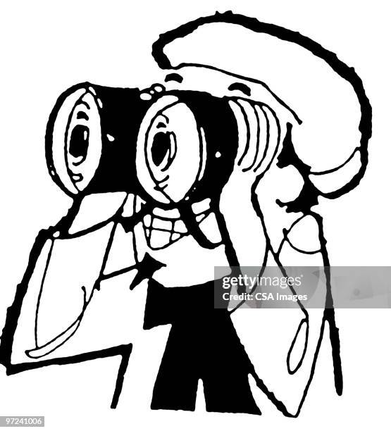binoculars - pervert stock illustrations