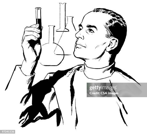 scientist - concentration stock illustrations