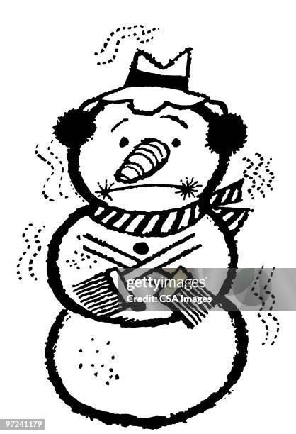 illustrations, cliparts, dessins animés et icônes de snowman - christmas angry