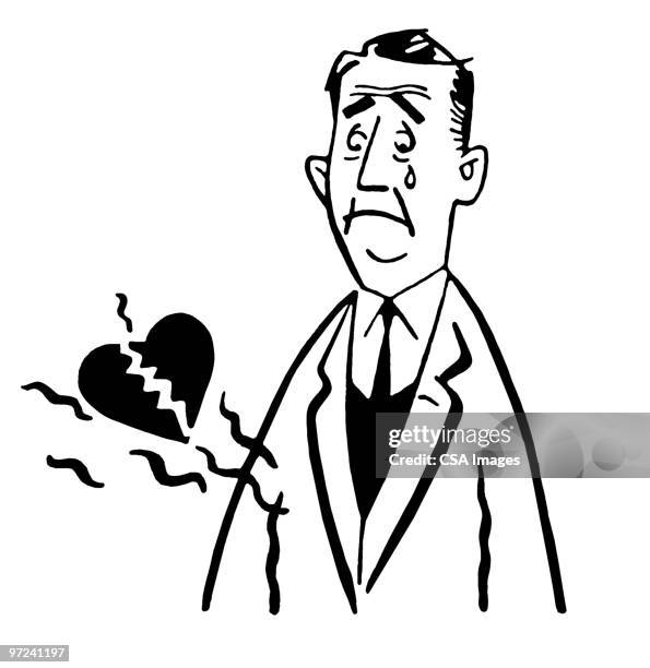 broken heart - breaking up stock illustrations