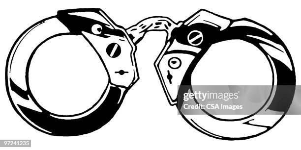 stockillustraties, clipart, cartoons en iconen met handcuffs - handboeien