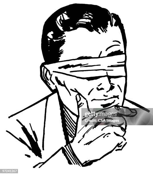 blindfold - expertise stock illustrations