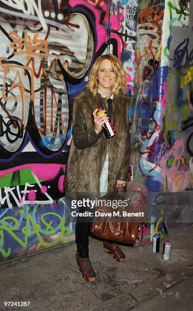 Edith Bowman arrives at the UK film premiere of 'Exit Through The Gift Shop', at Leake Street Tunnel on March 1, 2010 in London, England.