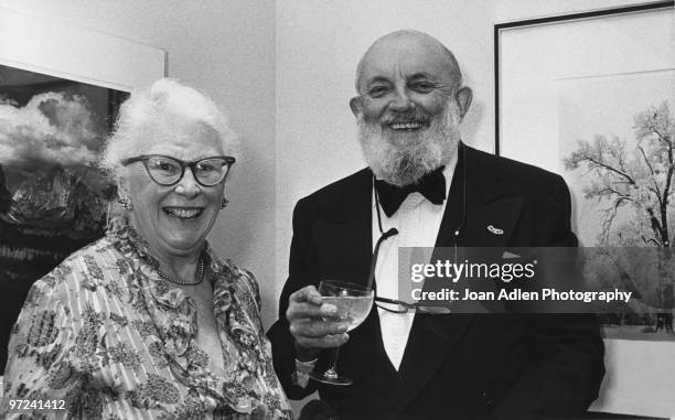 Photographer Ansel Adams and his wife Virginia attend a Wilderness Society dinner in his honor, celebrating the first West Coast exhibition of his...