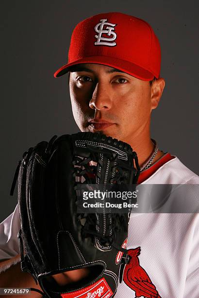 Pitcher Kyle Lohse of the St. Louis Cardinals during photo day at Roger Dean Stadium on March 1, 2010 in Jupiter, Florida.