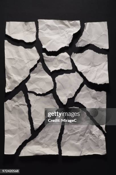 piece together crumpled paper - cut or torn paper stock pictures, royalty-free photos & images