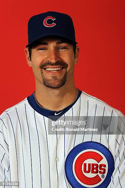 Xavier Nady of the Chicago Cubs poses for a photo during Spring Training Media Photo Day at Fitch Park on March 1, 2010 in Mesa, Arizona.