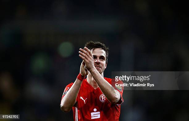 Martin Harnik of Fortuna acknowledges the fans after the Second Bundesliga match between Alemannia Aachen and Fortuna Duesseldorf at Tivoli Stadium...