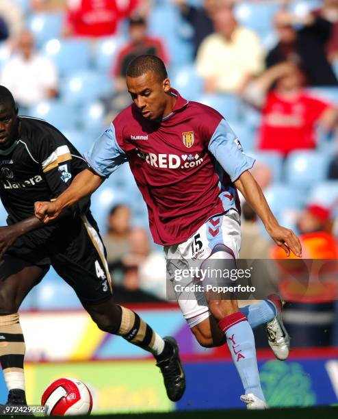 Gabriel Agbonlahor of Aston Villa in action during the Barclays Premiership match between Aston Villa and Charlton Athletic at Villa Park in...