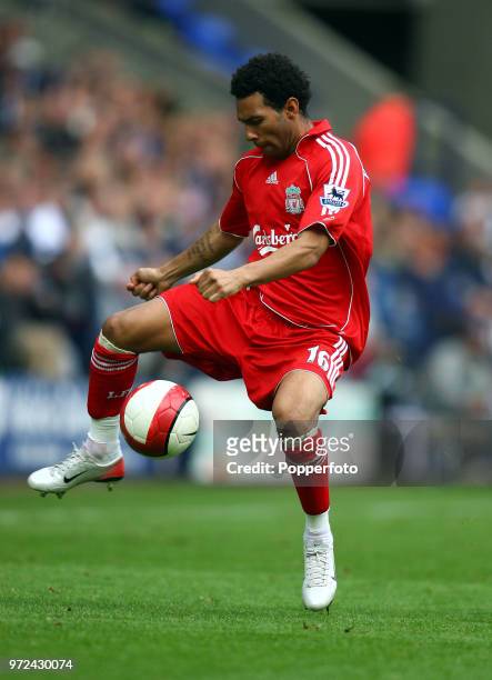 Jermaine Pennant of Liverpool in action during the Barclays Premiership match between Bolton Wanderers and Liverpool at the Reebok Stadium in Bolton...