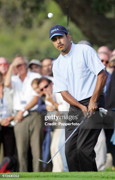 Jeev Milkha Singh of India in actin during the Volvo Masters at Valderrama Golf Club in Cadiz, Spain on October 29, 2006.