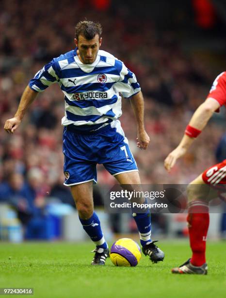 Glen Little of Reading in action during the Barclays Premiership match between Liverpool and Reading at Anfield in Liverpool on November 4, 2006....