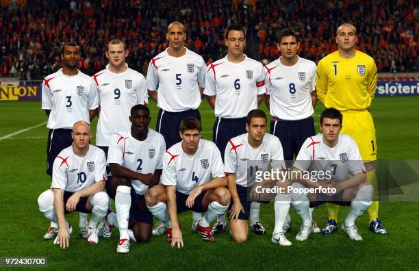The England team prior to the International Friendly match between Holland and England at The Amsterdam Arena on November 15, 2006. The match ended...