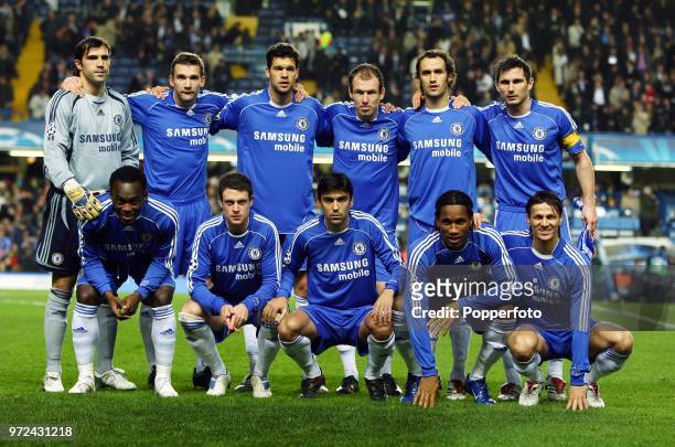 The Chelsea team prior to the UEFA Champions League Group A match between Chelsea and PFC Levski Sofia at Stamford Bridge in London on December 5,...