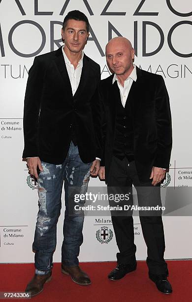 Stefano Gabbana and Domenico Dolce attend the opening of new exhibition space at Palazzo Morimondo dedicated to fashion and costume on March 1, 2010...