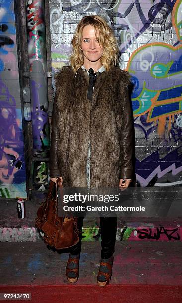 Edith Bowman arrives at the UK film premiere of 'Exit Through The Gift Shop', at Leake Street Tunnel on March 1, 2010 in London, England.