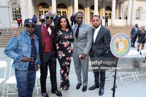 Havoc, Dapper Dan, Angela Simmons, Mark Pitts, and Jojo Simmons attend the 3rd Annual Influence Awards at City Hall on June 11, 2018 in New York City.