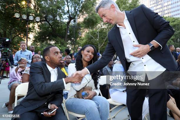 Jojo Simmons, Vanessa Simmons, and Barry Mullineaux attend the 3rd Annual Influence Awards at City Hall on June 11, 2018 in New York City.