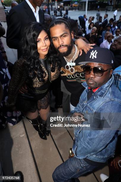 Lil Kim, Dave East, and Havoc attend the 3rd Annual Influence Awards at City Hall on June 11, 2018 in New York City.