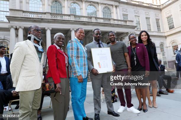 New York City Council Member Andy King and honoree Mark Pitts attend the 3rd Annual Influence Awards at City Hall on June 11, 2018 in New York City.