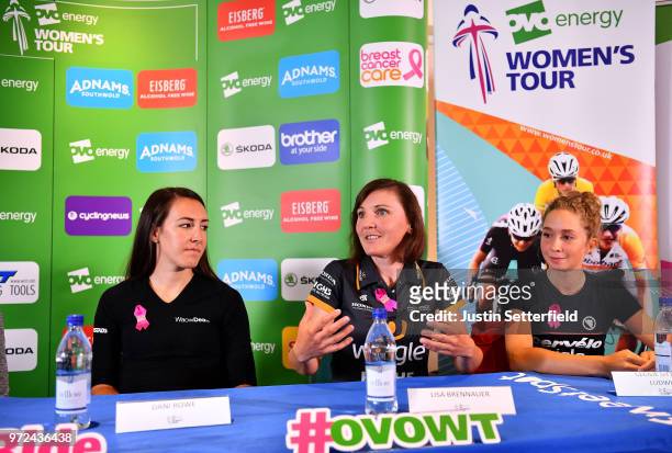 Danielle Rowe of The Great Britain and Team WaowDeals Pro Cycling / Lisa Brennauer of Germany and Team Wiggle High5 / Cecilie Uttrup Ludwig of...