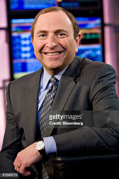 Gary Bettman, commissioner of the National Hockey League , sits for a portrait in New York, U.S., on Monday, March 1, 2010. The NHL has not made a...