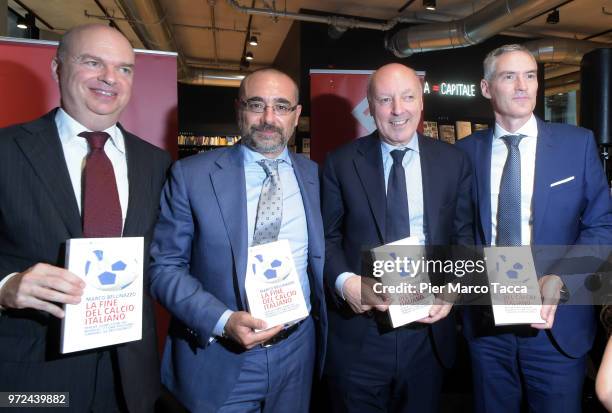 Marco Fassone, CEO of AC Milan, Marco Bellinazzo, Giuseppe Marotta, CEO of Juventus FC and Alessandro Antonello CEO of FC Internazionale attend the...