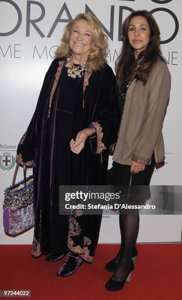 Marta Marzotto and Marta Brivio Sforza attend the opening of new exhibition space at Palazzo Morimondo dedicated to fashion and costume on March 1,...
