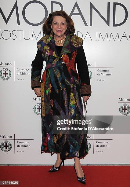 Raffaella Curiel attends the opening of new exhibition space at Palazzo Morimondo dedicated to fashion and costume on March 1, 2010 in Milan, Italy.