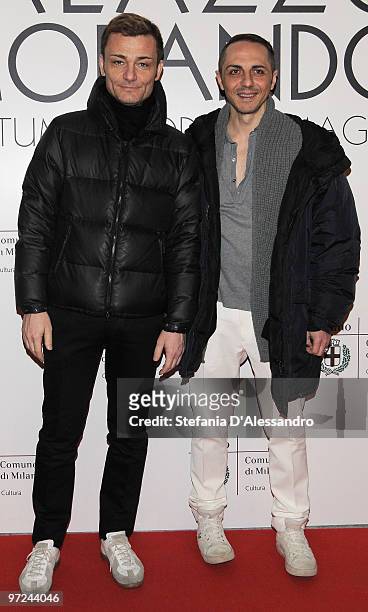 Roberto Rimondi and Tommaso Aquilano attend the opening of new exhibition space at Palazzo Morimondo dedicated to fashion and costume on March 1,...