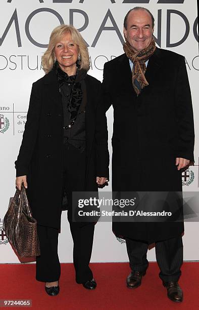 Michele Norsa and wife Maria Franca attend the opening of new exhibition space at Palazzo Morimondo dedicated to fashion and costume on March 1, 2010...